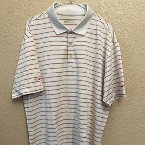 Nike Men's Polo Shirt with White and Red Stripes
